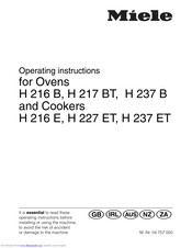 Miele H 216 B Operating Instructions Manual