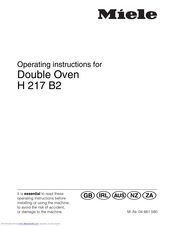 Miele H 217 B2 Operating Instructions Manual