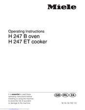 Miele H 247 B Operating Instructions Manual