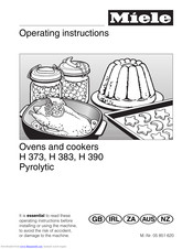 Miele H 373 Pyrolytic Operating Instructions Manual