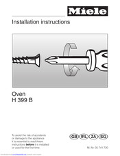 Miele H 399 B Installation Instructions Manual