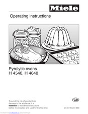 Miele H 4640 Pyrolytic Operating Instructions Manual