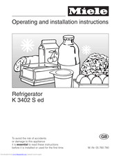 Miele K 3402 S ed Operating And Installation Manual