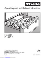 Miele F 1313 S Operating And Installation Manual