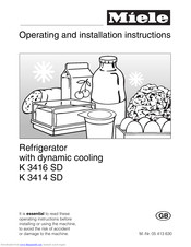 Miele K 3416 SD Operating And Installation Manual