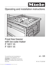 Miele F 1811 Vi Operating And Installation Manual