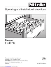 Miele F 4457 S Operating And Installation Manual