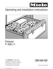 Miele F 456 i-1 Operating And Installation Manual