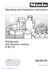 Miele K 851 iD Operating And Installation Manual