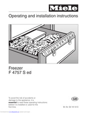 Miele F 4757 S ed Operating And Installation Manual