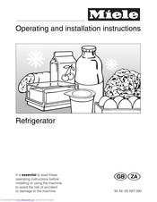Miele K 841i Operating And Installation Manual