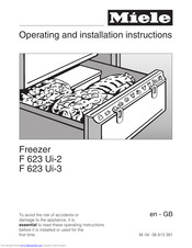 Miele F 623 Ui-2 Operating And Installation Manual