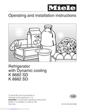 Miele K 8882 SD Operating And Installation Manual