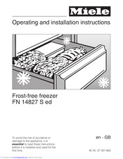 Miele FN 14827 S ed Operating And Installation Manual