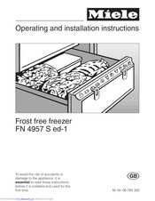 Miele FN 4957 S ed-1 Operating And Installation Manual