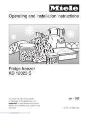 Miele KD 12823 S Operating And Installation Manual