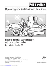 Miele KF 7650 SNE ed Operating And Installation Manual