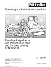 Miele KFN 9758 iD Operating And Installation Manual