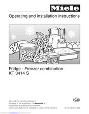 Miele KT 3414 S Operating And Installation Manual