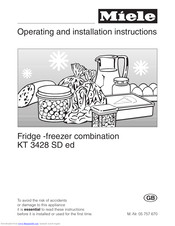 Miele KT 3428 SD ed Operating And Installation Manual
