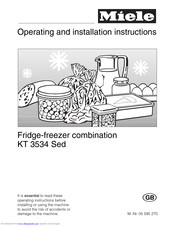 Miele KT 3534 Sed Operating And Installation Manual