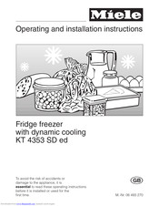 Miele KT 4353 SD ed Operating And Installation Manual