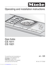 Miele GAS COMBISET CS 1011 Operating And Installation Instructions