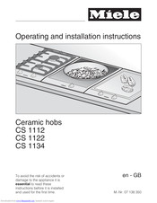 Miele CS 1134 Operating And Installation Manual