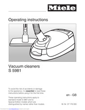 Miele S 5981 Operating Instructions Manual