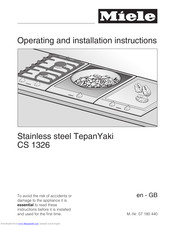 Miele CS 1326 Operating And Installation Manual