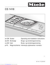Miele CS 1418 Operating And Installation Manual