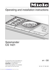 Miele CS 1421 Salamander Operating And Installation Instructions