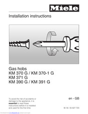 Miele KM 370 G Installation Instructions Manual