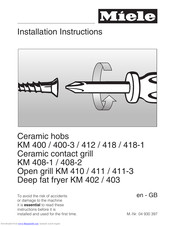 Miele KM 408-2 Installation Instructions Manual