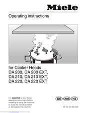 Miele DA 200 EXT Operating Instructions Manual