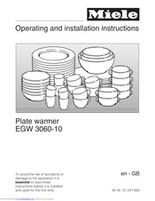 Miele EGW 3060-10 Operating And Installation Manual