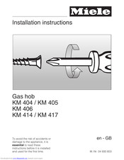 Miele KM 405 Installation Instructions Manual