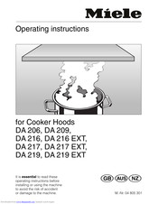 Miele DA 206 Operating Instructions Manual