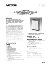 Valcom V-136RTHF User Manual