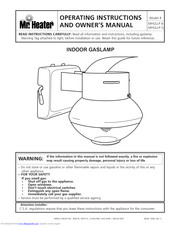 Mr. Heater MHGLLP B Operating Instructions And Owner's Manual