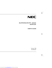 NEC SUPERSCRIPT 4400 SERIES User Manual