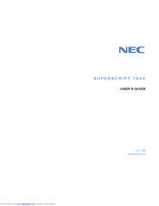 Nec SuperScript 1800 User Manual
