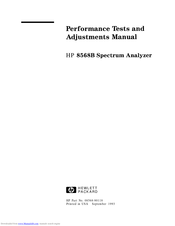 HP 8568B Performance Tests And Adjustments Manual