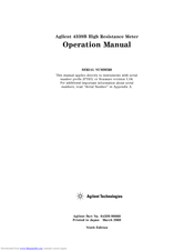Agilent Technologies 4339B Operation Manual