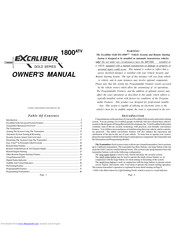 Excalibur Excalibur Gold eg-1800atv Owner's Manual