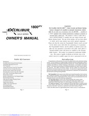 Excalibur Gold 1800ATV Owner's Manual