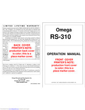 Omega RS-310 Operation Manual