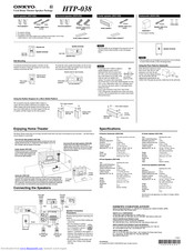 Onkyo HTP-038 Instruction Manual