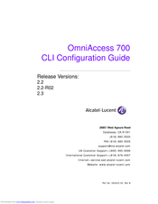 Alcatel-Lucent OmniAccess 700 Cli Configuration Manual