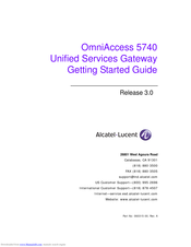 Alcatel-Lucent OmniAccess 5740 Getting Started Manual